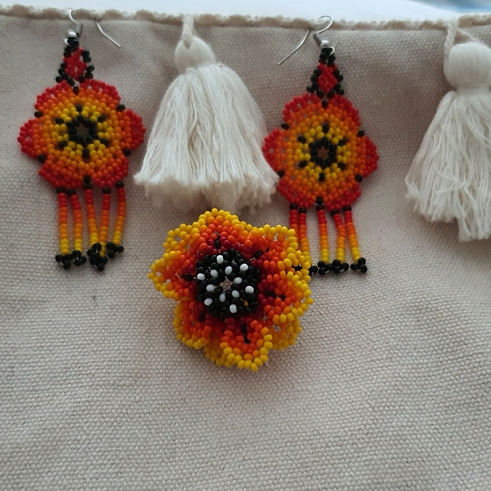 Set of earrings + ring